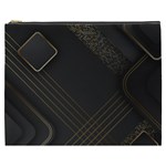 Black Background With Gold Lines Cosmetic Bag (XXXL)