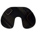 Black Background With Gold Lines Travel Neck Pillow