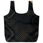 Black Background With Gold Lines Full Print Recycle Bag (XL)