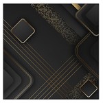 Black Background With Gold Lines Square Satin Scarf (36  x 36 )