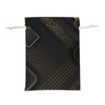 Black Background With Gold Lines Lightweight Drawstring Pouch (S)