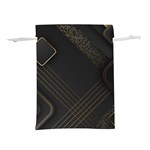 Black Background With Gold Lines Lightweight Drawstring Pouch (L)