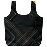 Black Background With Gold Lines Full Print Recycle Bag (XXXL)