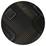 Black Background With Gold Lines Round Trivet