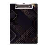 Black Background With Gold Lines A5 Acrylic Clipboard