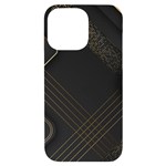 Black Background With Gold Lines iPhone 14 Pro Max Black UV Print Case