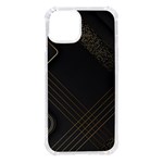 Black Background With Gold Lines iPhone 14 TPU UV Print Case
