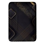 Black Background With Gold Lines Rectangular Glass Fridge Magnet (4 pack)