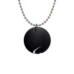 S Black Fingerprint, Black, Edge 1  Button Necklace