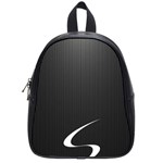 S Black Fingerprint, Black, Edge School Bag (Small)