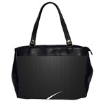 S Black Fingerprint, Black, Edge Oversize Office Handbag (2 Sides)