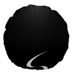 S Black Fingerprint, Black, Edge Large 18  Premium Round Cushions