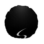 S Black Fingerprint, Black, Edge Standard 15  Premium Flano Round Cushions