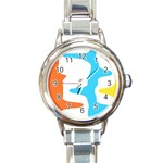 Warp Lines Colorful Multicolor Round Italian Charm Watch