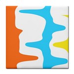 Warp Lines Colorful Multicolor Tile Coaster