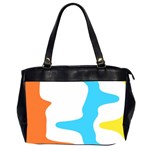 Warp Lines Colorful Multicolor Oversize Office Handbag (2 Sides)