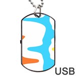 Warp Lines Colorful Multicolor Dog Tag USB Flash (Two Sides)