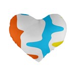 Warp Lines Colorful Multicolor Standard 16  Premium Heart Shape Cushions
