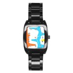 Warp Lines Colorful Multicolor Stainless Steel Barrel Watch