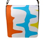 Warp Lines Colorful Multicolor Flap Closure Messenger Bag (L)