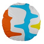 Warp Lines Colorful Multicolor Large 18  Premium Flano Round Cushions