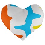 Warp Lines Colorful Multicolor Large 19  Premium Flano Heart Shape Cushions