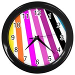 Colorful Multicolor Colorpop Flare Wall Clock (Black)