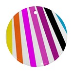 Colorful Multicolor Colorpop Flare Round Ornament (Two Sides)