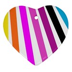 Colorful Multicolor Colorpop Flare Heart Ornament (Two Sides)