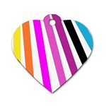 Colorful Multicolor Colorpop Flare Dog Tag Heart (Two Sides)