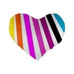 Colorful Multicolor Colorpop Flare Standard 16  Premium Heart Shape Cushions