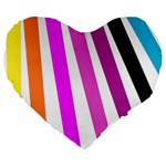 Colorful Multicolor Colorpop Flare Large 19  Premium Heart Shape Cushions