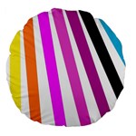 Colorful Multicolor Colorpop Flare Large 18  Premium Flano Round Cushions