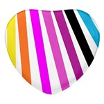 Colorful Multicolor Colorpop Flare Heart Glass Fridge Magnet (4 pack)