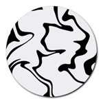 Black And White Swirl Background Round Mousepad