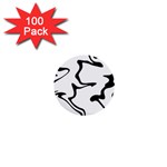 Black And White Swirl Background 1  Mini Buttons (100 pack) 
