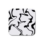 Black And White Swirl Background Rubber Square Coaster (4 pack)