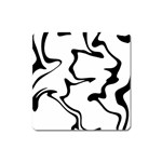 Black And White Swirl Background Square Magnet