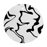 Black And White Swirl Background Round Ornament (Two Sides)