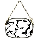 Black And White Swirl Background Chain Purse (One Side)