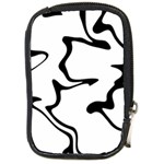 Black And White Swirl Background Compact Camera Leather Case