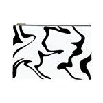 Black And White Swirl Background Cosmetic Bag (Large)