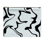 Black And White Swirl Background Cosmetic Bag (XL)