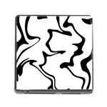 Black And White Swirl Background Memory Card Reader (Square 5 Slot)