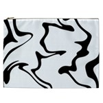 Black And White Swirl Background Cosmetic Bag (XXL)
