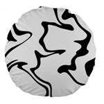 Black And White Swirl Background Large 18  Premium Round Cushions