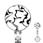 Black And White Swirl Background Stainless Steel Nurses Watch