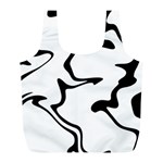Black And White Swirl Background Full Print Recycle Bag (L)