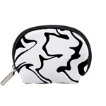Black And White Swirl Background Accessory Pouch (Small)