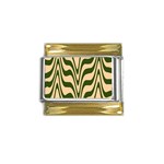 Swirl Pattern Abstract Marble Gold Trim Italian Charm (9mm)